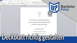 Maybe you would like to learn more about one of these? Deckblatt Gestalten Bachelorarbeit Hausarbeit Word 2010 Youtube