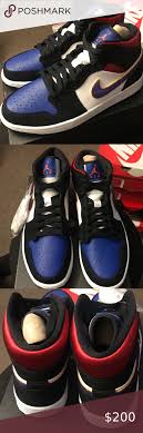 Jordan 1 Mid Se White Hyper Royal Black Smoke Grey Men S Shoe Pin On My Posh Closet