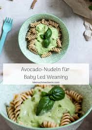 Avocado Pasta Mit Basilikum Fur Babys Die Kleinschmeckerin Rezept Babynahrung Rezepte Kochen Fur Baby