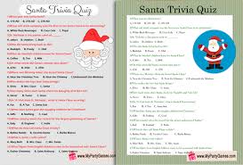 The trivia includes questions about popular christmas movies, songs and traditions. Free Printable Santa Trivia Quiz