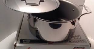 New All Clad 8 Qt D5 Stainless Stock Pot Nonstick In Box With Lid Sd55508 Ns R1 All Clad Box With Lid Stock Pot