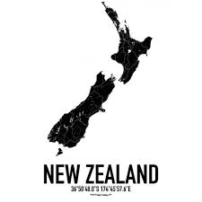 Vår planet är full av spännande upplevelser. New Zealand Karta Poster Kop Stadskartor Varldskartor Usa Kartor Pa Wallstars