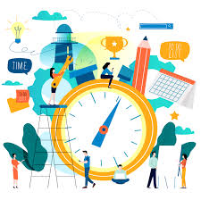 Gestão do tempo, agenda design plano ilustração vetorial para ...