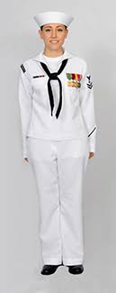 (2) 100% wool serge used on peacoats and the service dress blue jumper. Female Enlisted Uniforms