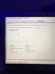 Unit 4 congruent triangles homework 3 isosceles and equilateral triangles. Solved Lesson 6 Congruence In Right Triangles Geoma 2532 Chegg Com