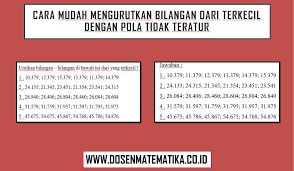 Misalnya dalam soal pola bilangan kelas 1 sd kita diminta untuk mencari 3 angka setelah barisan di bawah ini: Cara Mudah Mengurutkan Bilangan Dari Terkecil Dengan Pola Tidak Teratur