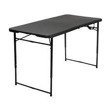 4 Ft Folding Table Black In 2020 Tailgate Table Folding Table Cosco