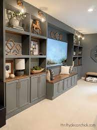 Get organised with our best basement storage ideas. Diy Built In Bookcase Wall Reveal In The Basement Thrifty Decor Chick