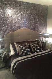 Black And Silver Bedroom Decorating Ideas Black And Silver Glitterwallpaper Used Here In A Bedroom Project Over 70 Colours Of Glitterwallcov Glitter Wallpaper Bedroom Glitter Bedroom Silver Bedroom
