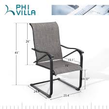 Maybe you would like to learn more about one of these? Phi Villa Patio Chairs C Spring Motion Textilene Metal Chairs Weather Resistant Outdoor Furniture Overstock 32429750