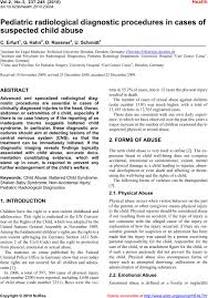 Pediatric Radiological Diagnostic Procedures In Cases Of Suspected Child Abuse