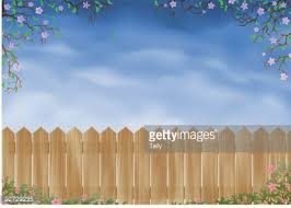 Vector flowers and florals floral garden scenery. Garden Fence Color Icon Set Clipart Image