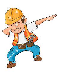 Dabbing Construction Worker Cartoon Vector Clipart Friendlystock Engineer Cartoon Civil Engineering Logo Cartoons Vector
