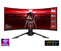 Imagen N°1 Monitor Asrock  Pg34wq15r3a 34pulg Led Curvo Wqhd (3440 X 1440) 165hz 1ms Hdmi Display Port Wifi 