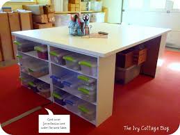 The Ivy Cottage Blog Diy Large Work Table Craft Tables With Storage Craft Table Craft Table Diy