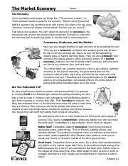These price signals are determined by individual citizens and businesses. Market Economy Student Pages The Market Econom Name The Economy Youve Probably Heard People Say Things Like The Economy Is Down Or Such And Such Course Hero