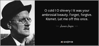 Nought is there in wealththat serves as bulwark 'gainst the subtle stealthof destiny and doom. James Joyce Quote O Cold O Shivery It Was Your Ambrosial