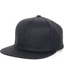 Brixton Rift Jet Black Snapback Hat Zumiez Black Snapback Hats Black Snapback Snapback Hats