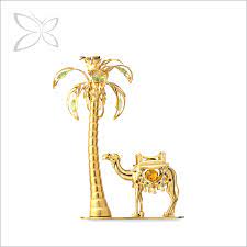 24k gold plated camel and palm tree swarovski crystal souvenir from dubai uae. Crystocraft Gold Plated Palm Tree With Deluxe Camel Decorated With Brilliant Cut Crystals Home Decor Buy Decorative Metal Palm Trees Indoor Decorative Palm Trees Palm Trees In Dubai Product On Alibaba Com