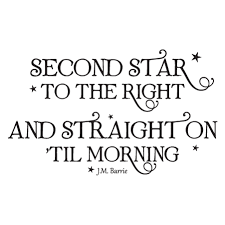 Second Star To The Right Whimsical Wall Quotes Decal Wall Quotes Decals Wall Quotes Classic Quotes