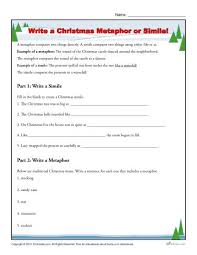 Worksheets are the speaker is comparing his mind to a, simile and metaphor student. Write A Christmas Metaphor Or Simile Worksheet