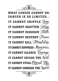 It cannot quench the spirit. What I Ve Learned That Cancer Cannot Do