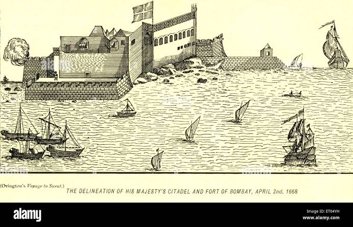 Citadel and Fort of Bombay now Mumbai ; Maharashtra ; India ; 2nd April 1668 , old vintage 1600s lithograph Stock Photo - Alamy