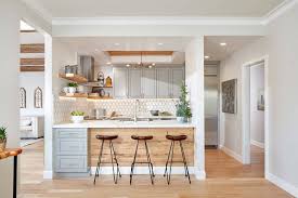 A pair of restoration hardware harmon pendants illuminate a gray. 75 Beautiful Kitchen With Gray Cabinets And Marble Countertops Pictures Ideas July 2021 Houzz