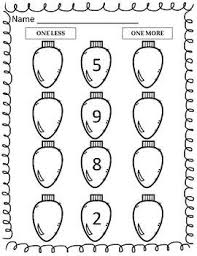 One More One Less Christmas Number Sense Worksheets Number Sense Worksheets Christmas Math Worksheets