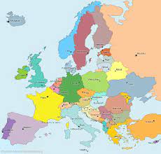Ausmalbilder europakarte kostenlos malvorlagen zum ausdrucken. Europakarte Hauptstadte In Europa