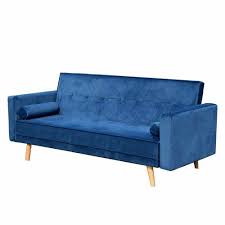 Mccarty 3 Seater Futon Sofa Mercury Row Upholstery Colour Dark Blue Futon Sofa Fabric Sofa Bed Sofa Bed Sleeper