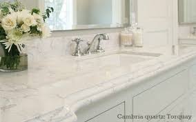 Which Granite Looks Like White Carrara Marble Quartz Bathroom Countertops Cambria Torquay Quartz