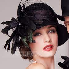 Us 53 00 Ladies Glamourous Wool Net Yarn With Feather Bowler Cloche Hat Kentucky Derby Hats Jj S House Derby Hats Kentucky Derby Hats Kentucky Derby