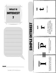 Simple Interest Financial Literacy Foldable Note Taking Guide Problem Solving Simple Interest Financial Literacy Graphing Worksheets