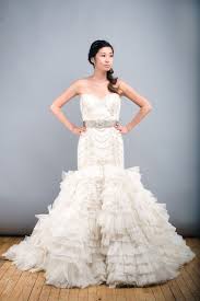 Lazaro 3150 Ruffle Silk Organza Mermaid Wedding Dress Beaded Taupe Sash Front Wide Nea Lazaro Wedding Dress Lace Wedding Dresses Lace Wedding Dresses Beaded