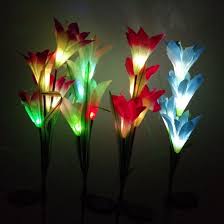 Beautiful Solar Energy Led Lights Lily Flowers For Garden Decorations Flower Lamp Flower Lights Led Lights