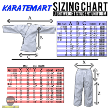 New Detailed Uniform Sizing Charts Karatemart Com