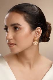 Buy Ice blue Swarovski crystal danglers by Esme at Aashni and Co