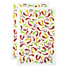 Red hot chili pepper print watercolor painting red kitchen | etsy. 2pk Chili Peppers Print Kitchen Towels Mu Kitchen Target