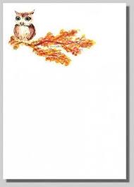Dieses briefpapier verbreitet weihnächtliche stimmung mit der illustration einer brennenden kerze und tannenzweigen. Briefpapier Eule Im Herbst Kreativzauber