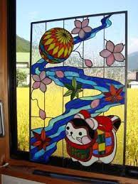 パネル完成 和風ステンドグラス 灯りや ブログ ステンドグラスアート ステンドグラス ステンドグラス工芸品