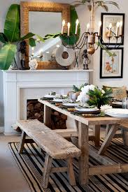 Tropical Dining Table With Bamboo Cutlery Tropical Dining Room Mexican Dining Room Tropical Home Decor