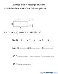 In this article, you will learn how to find the total surface thus, the cost of painting the rectangular prism is $3,600. Surface Area Of Rectangular Prism Worksheet