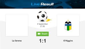 Disfrute de la 104º edición de la primera categoría del fútbol chileno. Football La Serena 1 1 O Higgins Result And Match Statistics Online Live Result September 4 2020