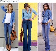 Calça Jeans Feminina De Marca Famosa Como Ficar Na Moda Com O Que Ja Tenho Jeans Feminino Camisa Jeans Feminina Looks Camisa Jeans