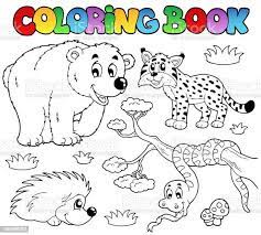 Vetores De Livro De Colorir Com Animais Da Floresta 3 E Mais Imagens De Animal Istock