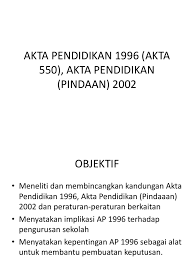 Home / akta reka bentuk perindustrian 1996. Akta Pendidikan 1996 Akta 550 Akta