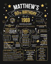 50th Birthday Poster Board Ideas 50th Birthday Gift For Men Or Women Printable 50th Birthday Poster Sign Party Decorations 1970 Birthday Poster Chalkboard Board Facts 50th Birthday Gifts For Men Birthday Poster 50th Birthday