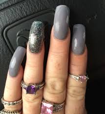 Square Black Acrylic Nails With Glitter Gray And Sparkle Square Long Acrylic Nails Unghie Gel Unghie Lunghe In Acrilico Unghie