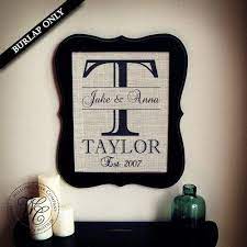 Monogram gifts are especially appreciated by newlyweds who are changing their last name. Bridal Shower Gift Burlap Monogram Monogrammed Gifts Etsy Monogram Wedding Gift Printing On Burlap Monogram Wall Art